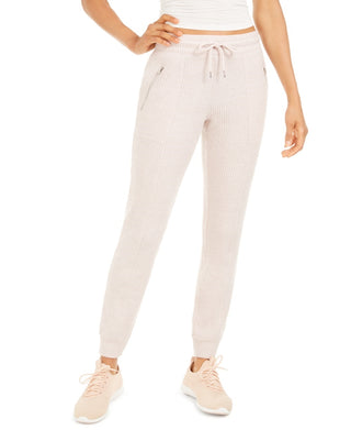 Ideology Women's Waffle-Knit Joggers Pink Size Large