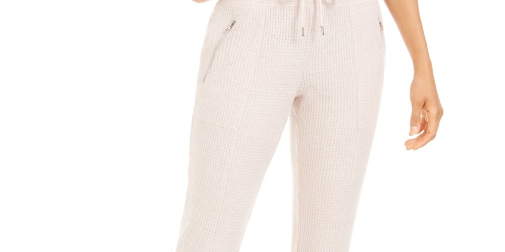 Calça jogger feminina Ideology Waffle-Knit rosa tamanho grande