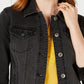 Jaqueta jeans feminina Style &amp; Co preta tamanho pequeno médio