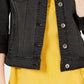 Jaqueta jeans feminina Style &amp; Co preta tamanho pequeno médio