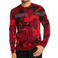 Suéter masculino Alfani Abstract Jacquard com gola redonda, vermelho, tamanho XX-G