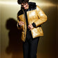 Casaco acolchoado com capuz Alfani masculino, amarelo, tamanho X-G