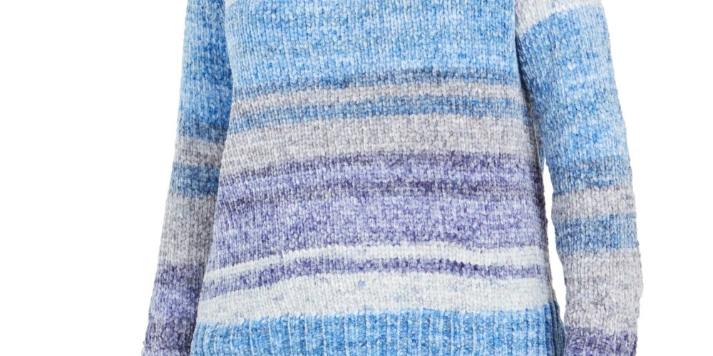 Suéter Feminino em Chenille com Tintura Espacial Estilo &amp; Co Azul Marinho Tamanho XX-Grande