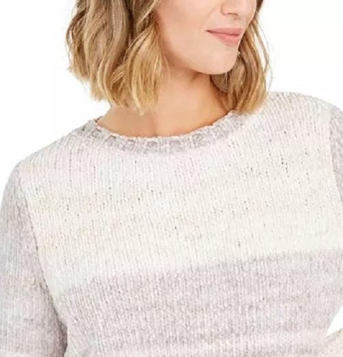 Suéter Feminino em Chenille Tingido com Estampa Espacial, Branco, Tamanho XX-G