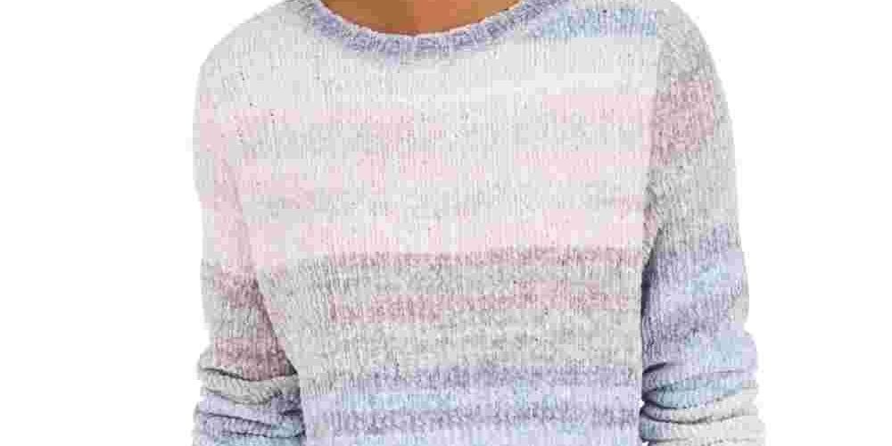 Suéter feminino de manga comprida Style &amp; Co Block tamanho azul vários tamanhos pequeno médio