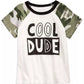 Camiseta camuflada Raglan Cool Dude para meninos First Impressions, branca, tamanho 6 a 9 meses