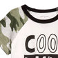 Camiseta camuflada Raglan Cool Dude para meninos First Impressions, branca, tamanho 6 a 9 meses