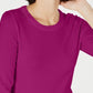 Suéter feminino Maison Jules com gola redonda e manga 3/4, rosa, tamanho pequeno