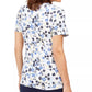 Karen Scott Top Henley Estampado Feminino Amarelo Tamanho X-S