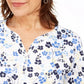Karen Scott Top Henley Estampado Feminino Amarelo Tamanho X-S