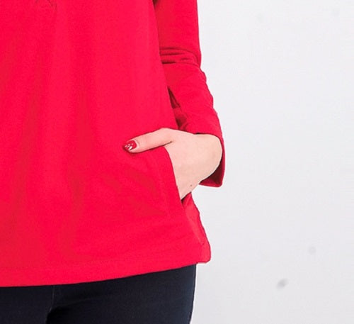 Karen Scott Sport Top Feminino Gola Alta com Bainha Ventilada Vermelho Brilhante Tamanho P