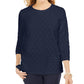 Karen Scott Sport Texturizado com Bolinhas Manga 3/4 Feminino Azul Tamanho Médio