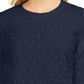 Karen Scott Sport Texturizado com Bolinhas Manga 3/4 Feminino Azul Tamanho Médio
