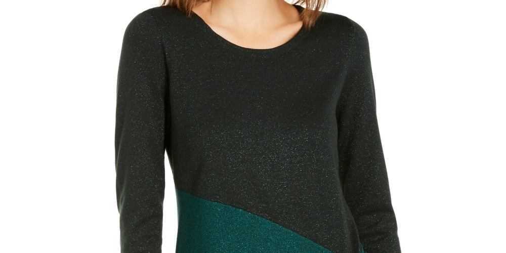 Blusa Alfani Feminina Assimétrica Colorblocked Shimmer Verde Tamanho XX-G