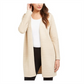 Cardigan feminino Alfani metálico com frente aberta, bege, tamanho pequeno
