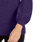Suéter feminino Alfani com gola alta e detalhes em roxo, tamanho grande