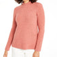 Suéter feminino Alfani com gola falsa e bouclé, rosa, tamanho XX-G