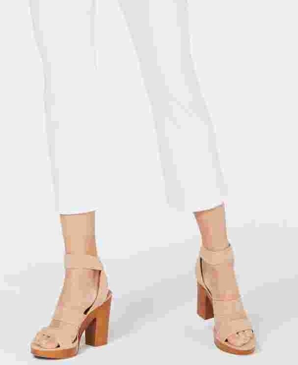 Calça skinny cropped feminina INC International Concepts, branca, tamanho 16