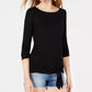 Blusa feminina Bar III com amarração na barra, preta, tamanho médio