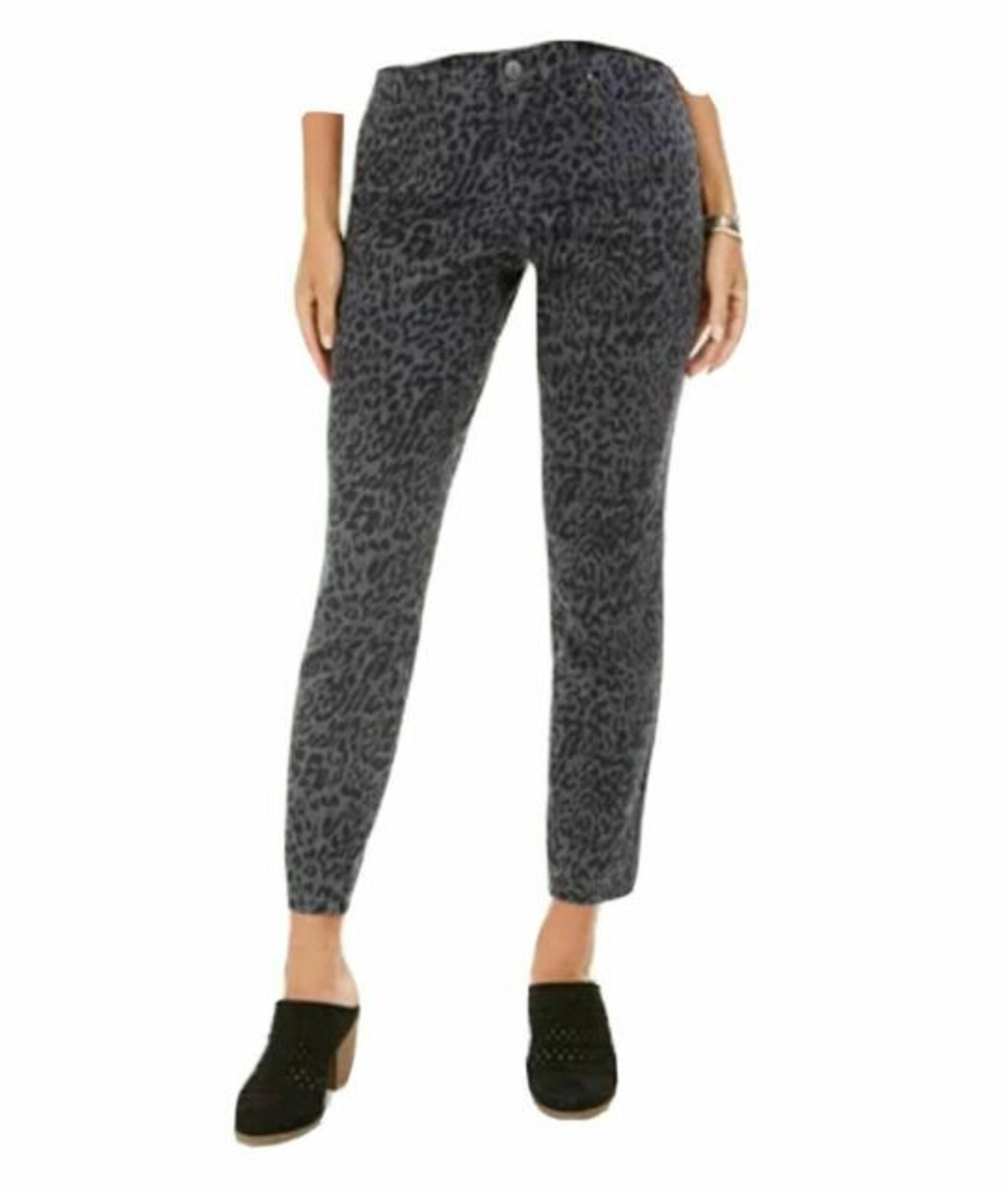 Calça jeans skinny estampada feminina Style &amp; Co Curvy-Fit cinza tamanho 16