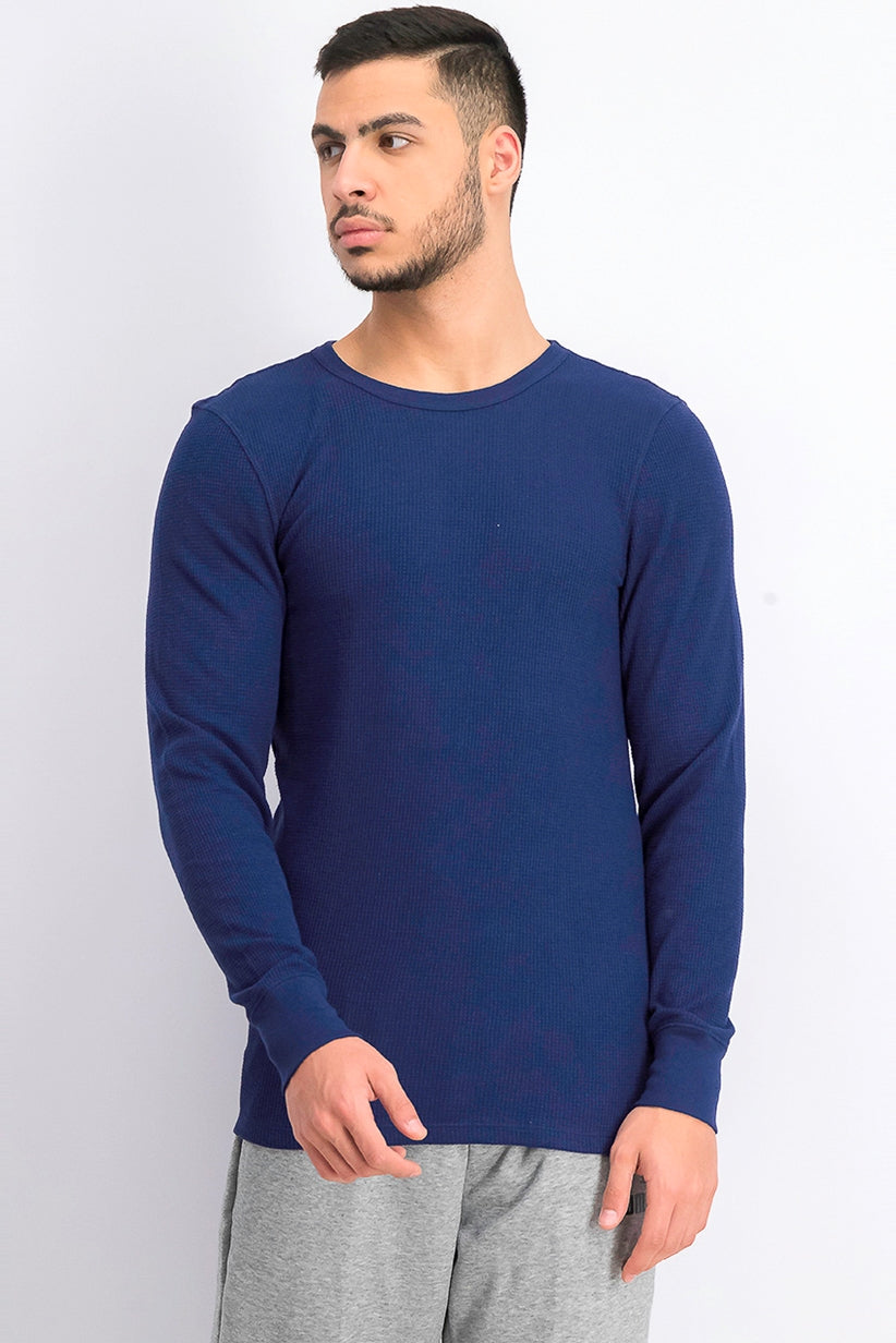 Camisa térmica masculina Alfani azul marinho tamanho extra grande