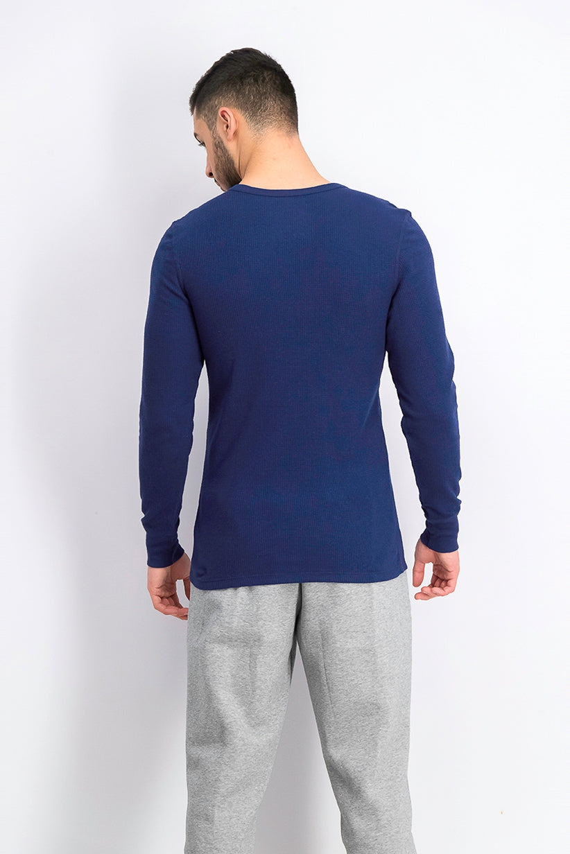 Camisa térmica masculina Alfani azul marinho tamanho extra grande