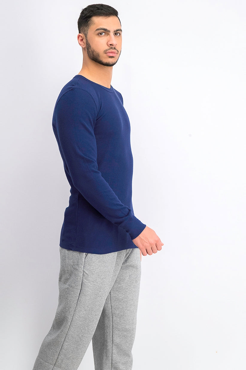 Camisa térmica masculina Alfani azul marinho tamanho extra grande