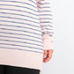 Suéter feminino listrado skinny Maison Jules, rosa, tamanho extragrande