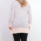 Suéter feminino listrado skinny Maison Jules, rosa, tamanho X-S