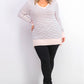 Suéter feminino listrado skinny Maison Jules, rosa, tamanho X-S