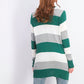 Suéter listrado feminino Maison Jules, verde, tamanho médio