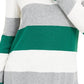 Camiseta feminina Maison Jules com estampa de blocos de cores, manga comprida, gola redonda, verde, tamanho pequeno
