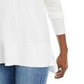 Suéter feminino Maison Jules com decote em V, branco, tamanho grande