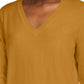 Suéter feminino Maison Jules com decote em V, amarelo, tamanho extragrande