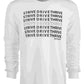 Camiseta masculina com gola redonda e slogan ID Ideology, branca, tamanho grande
