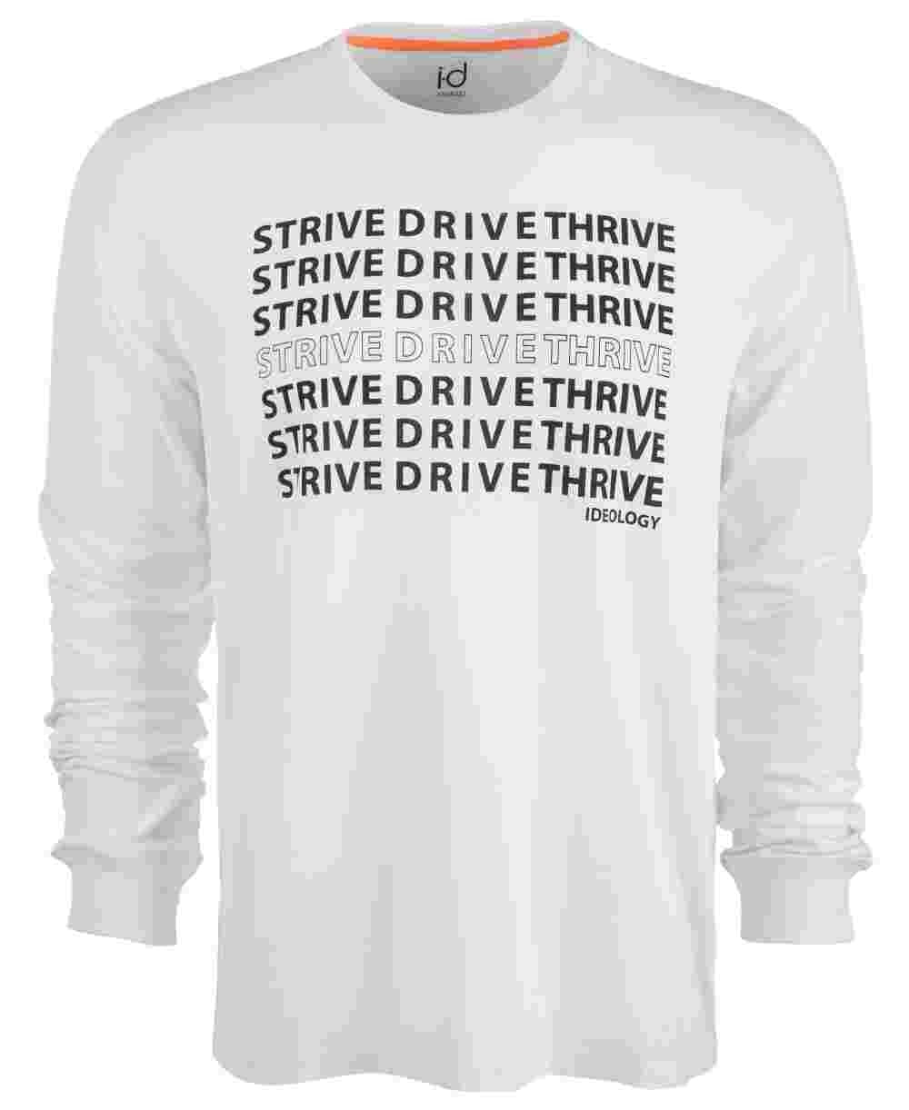 Camiseta masculina com gola redonda e slogan ID Ideology, branca, tamanho grande