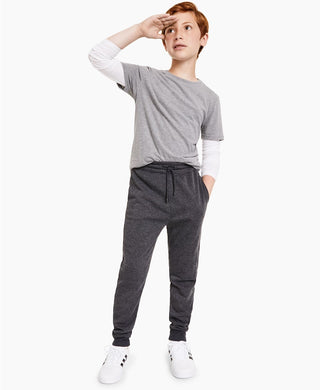 Big Boys Solid Moto Knit Jogger Black Size Small
