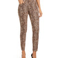 Calça jeans skinny feminina INC International Concepts Incessential com estampa de leopardo e ajuste curvilíneo, tamanho 4, marrom