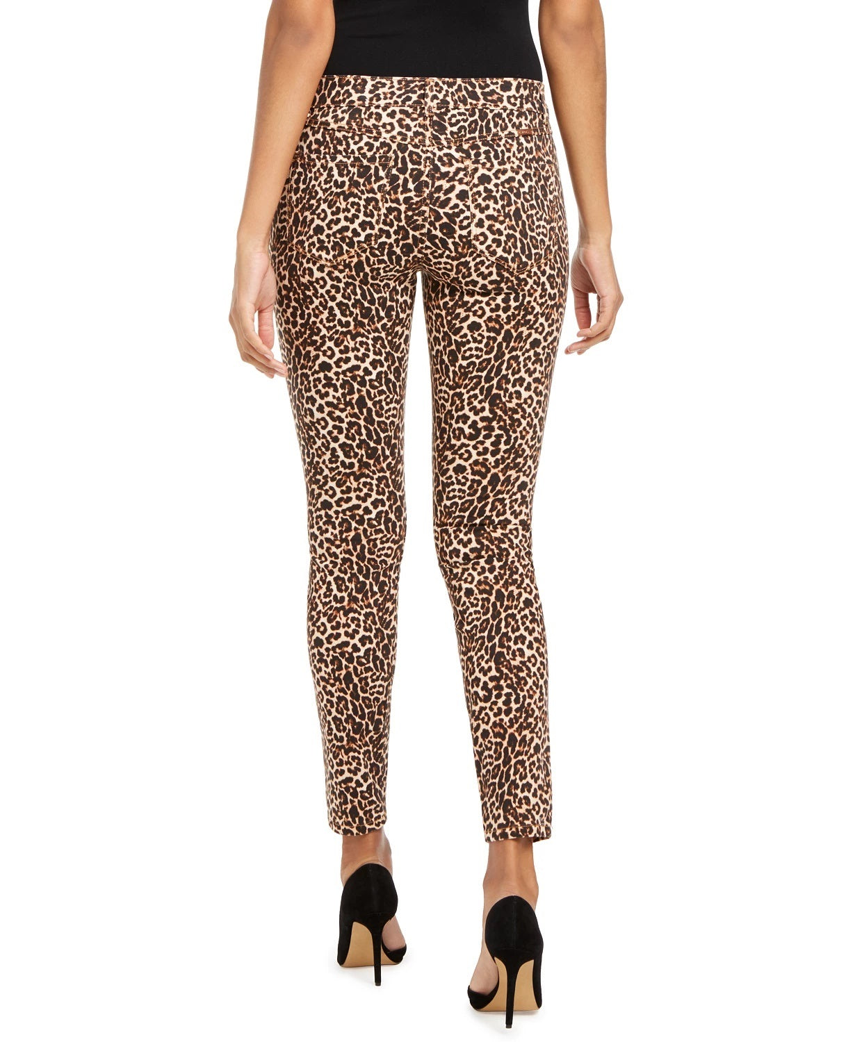 Calça jeans skinny feminina INC International Concepts Incessential com estampa de leopardo e ajuste curvilíneo, tamanho 4, marrom