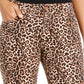 Calça jeans skinny feminina INC International Concepts Incessential com estampa de leopardo e ajuste curvilíneo, tamanho 4, marrom