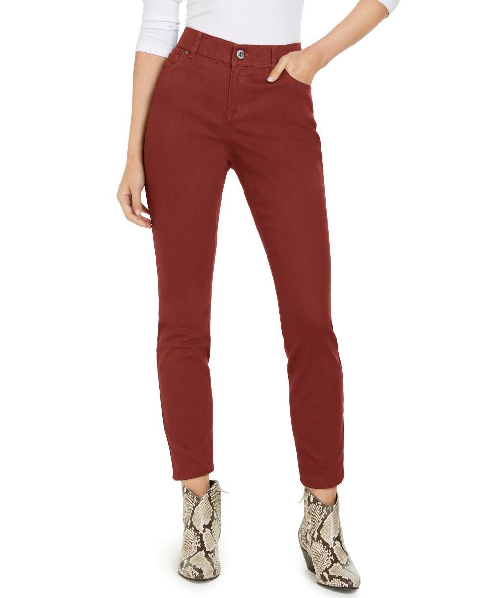 Calça jeans skinny feminina Incessentials Curvy-Fit da INC International Concepts, vermelha, tamanho 4