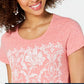 Camiseta feminina gráfica Style &amp; Co, laranja, tamanho médio