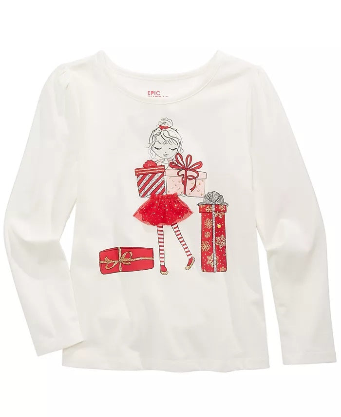 Camiseta infantil Epic Threads para meninas com presentes, branca, tamanho 3T