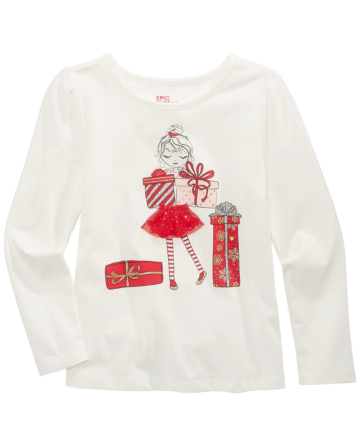 Camiseta infantil Epic Threads para meninas com presentes, branca, tamanho 4T