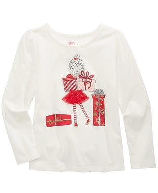 Epic Threads Toddler Girl's With Gifts T-Shirt White Size 4T