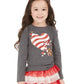 Camiseta infantil feminina Epic Threads Candy Heart cinza escuro tamanho 4T