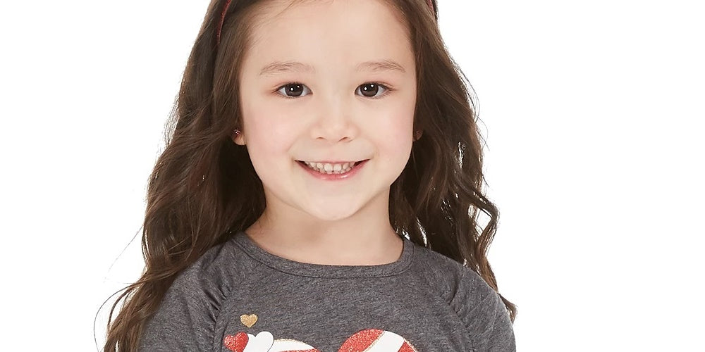 Camiseta infantil feminina Epic Threads Candy Heart cinza escuro tamanho 4T