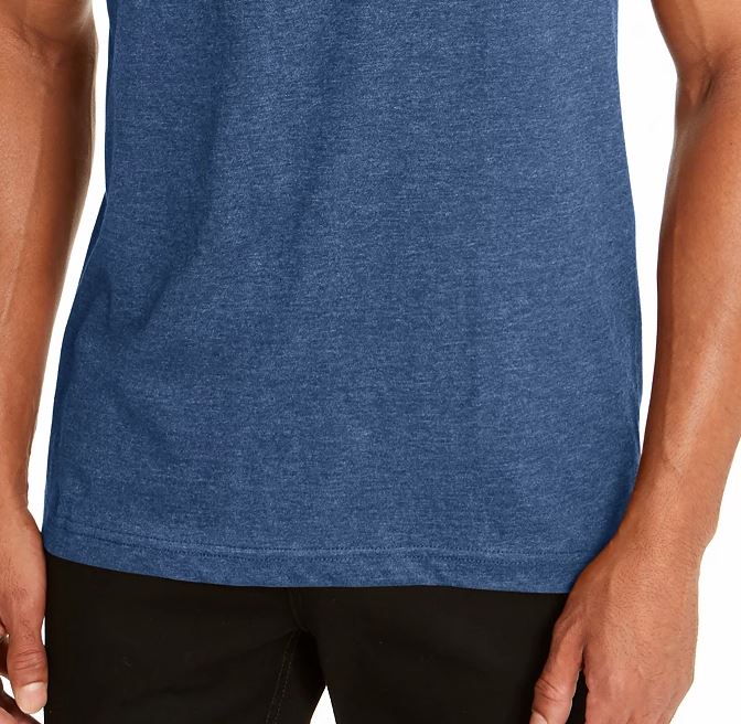 Camiseta masculina Alfani com gola redonda, azul, tamanho médio
