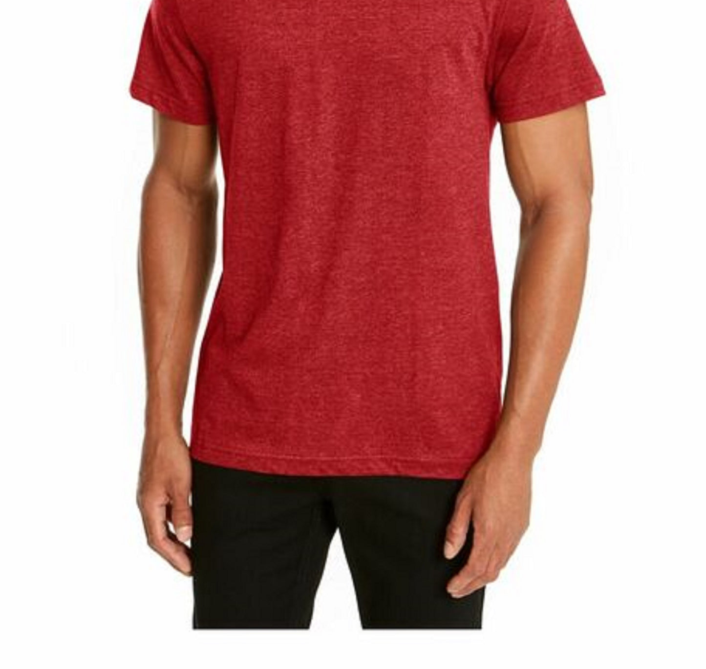Camiseta masculina Alfani com gola redonda, vermelha, tamanho médio