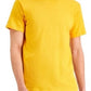 Camiseta masculina Alfani com gola redonda, amarela, tamanho pequeno
